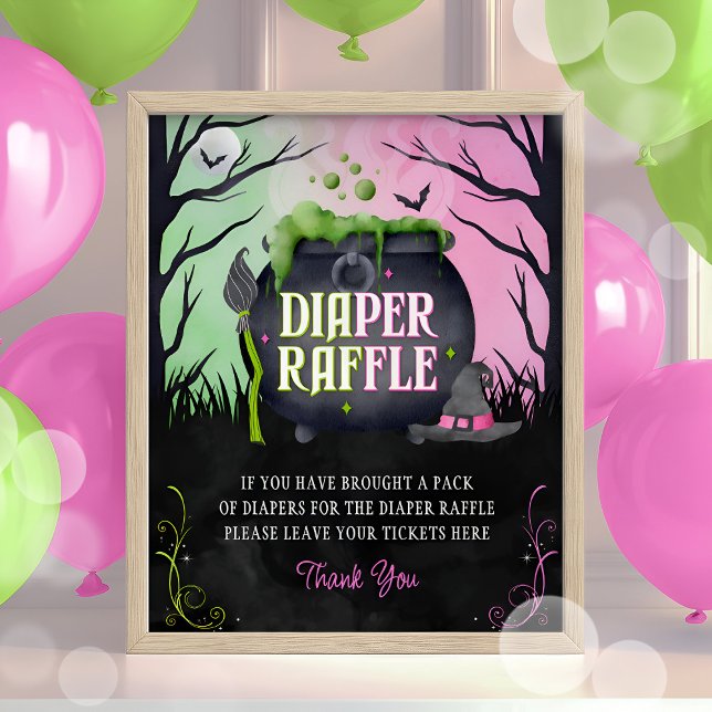 Halloween Girl Baby Shower Diaper Raffle Sign (Creator Uploaded)