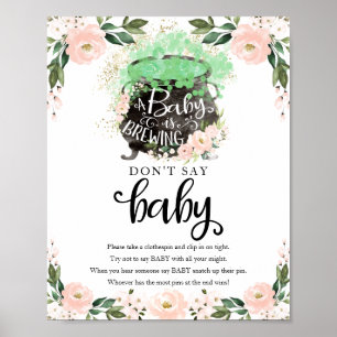 Halloween Girl Baby Shower Don't Say Baby Sign