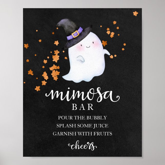 Halloween Girl Baby Shower Mimosa Bar Sign (Front)