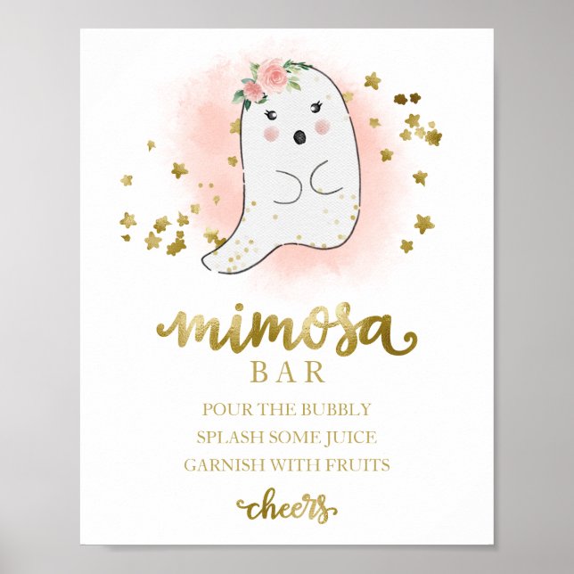 Halloween Girl Baby Shower Mimosa Bar Sign (Front)