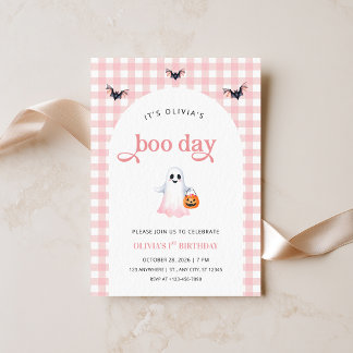 Halloween Girl Birthday Invitation Boo Day Theme
