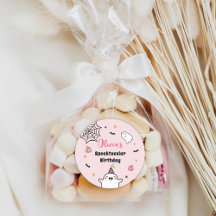 Halloween Girl Birthday Pink Cute Ghost