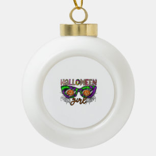 Halloween Girl Ceramic Ball Christmas Ornament