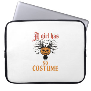 Halloween Girl Has No Costume Pumpkin Laptop Sleeve