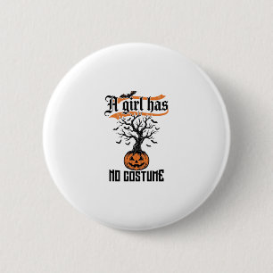Halloween Girl No Costume Vintage Pumpkin_1 6 Cm Round Badge