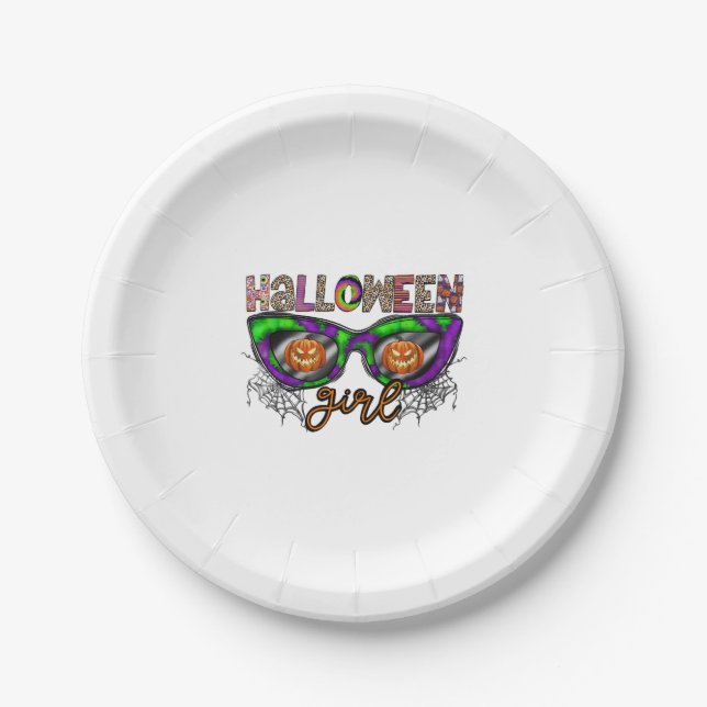 Halloween Girl Paper Plate (Front)