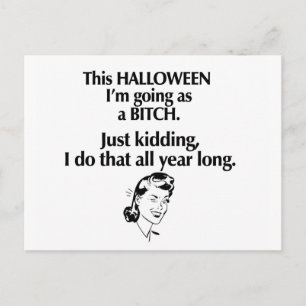 halloween girl postcard