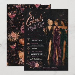Halloween Girls Night Cocktail Party Invitation