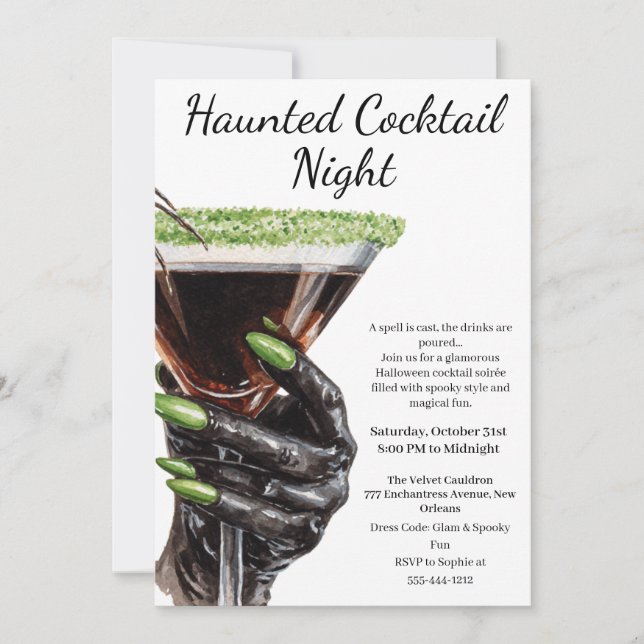 Halloween Girls Night Out | Spooky Cocktail Party Invitation (Front)