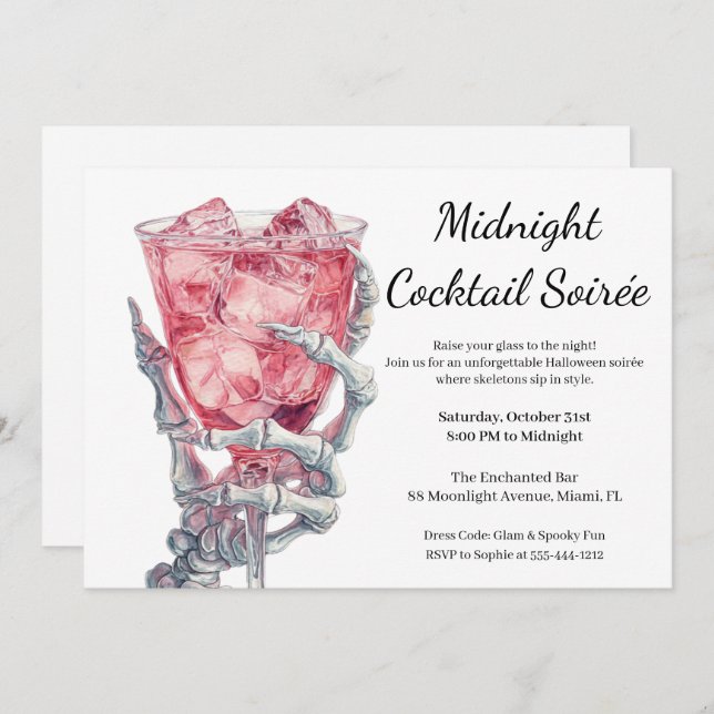Halloween Girls Night Out | Spooky Cocktail Party Invitation (Front/Back)