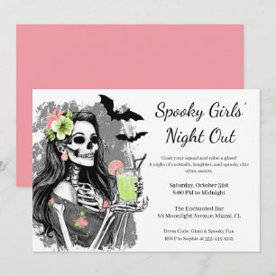 Halloween Girls Night Out   Spooky Cocktail Party Invitation