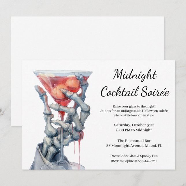 Halloween Girls Night Out | Spooky Cocktail Party Invitation (Front/Back)