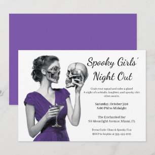 Halloween Girls Night Out   Spooky Cocktail Party Invitation