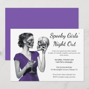 Halloween Girls Night Out   Spooky Cocktail Party Invitation