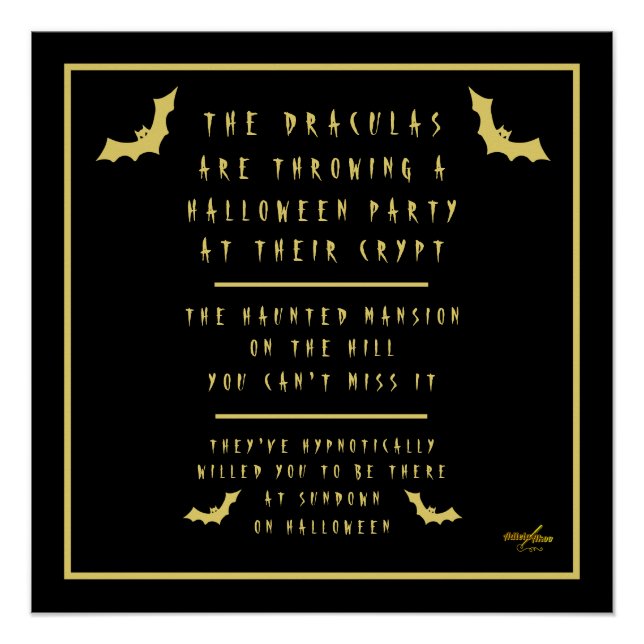 Halloween Glossy Poster dsignd by Poet Adiela Akoo (Front)