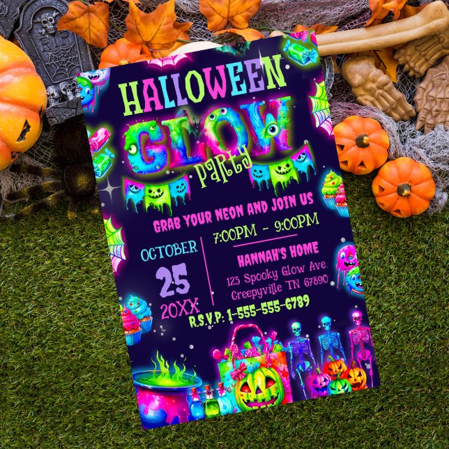 Halloween Glow Party Invitation  (Halloween Glow Party)