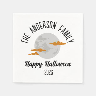 Halloween Glowing Full Moon Personalised Name Napkin
