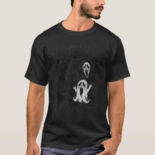 Halloween Gnome and a Spooky Ghost Tale Funny Grap T-Shirt