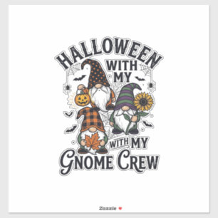 Halloween Gnome Crew Vintage Engraving Shirt_1