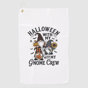 Halloween Gnome Crew Vintage Engraving Shirt_1 Golf Towel