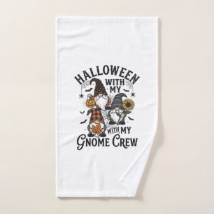 Halloween Gnome Crew Vintage Engraving Shirt_1 Hand Towel
