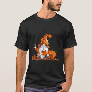 Halloween Gnome Cute Autumn Pumpkin Fall Holiday W T-Shirt
