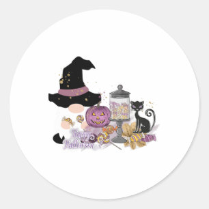 Halloween Gnome Fall Autumn Thanksgiving Halloween Classic Round Sticker