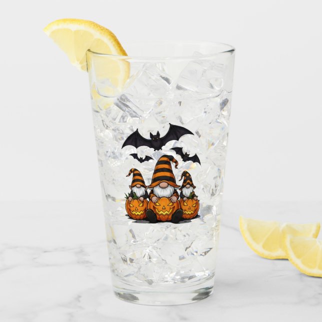 Halloween Gnome Glass Cup (Front Ice)