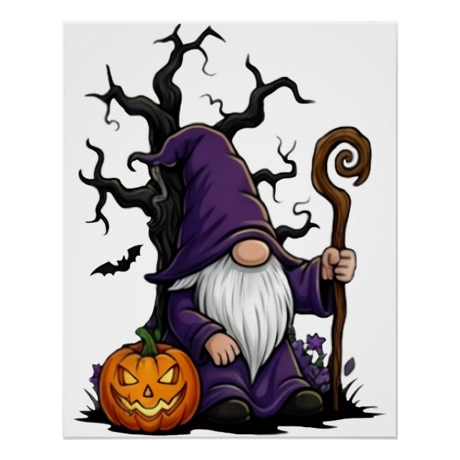 Halloween Gnome Glossy Poster (Front)