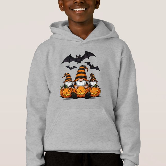 Halloween Gnome Kids Pullover Hoodie (Front)