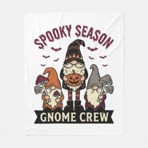 Halloween Gnome Shirt Spooky Gnome Crew Vintage De Fleece Blanket