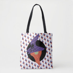 Halloween Gnome Spider Doodle Pattern Illustration Tote Bag