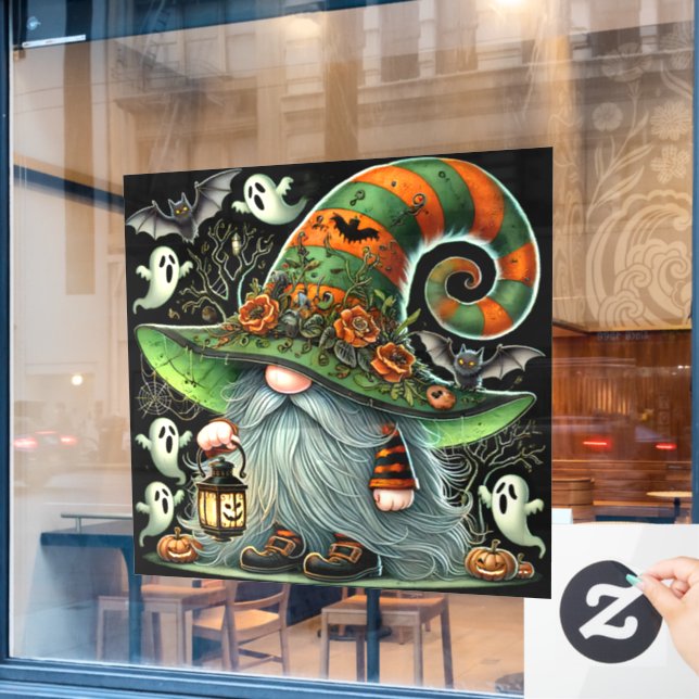Halloween Gnome Window Cling (Cafe Window)