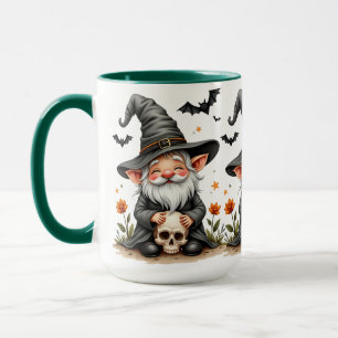 Halloween Gnome with Skull Mug