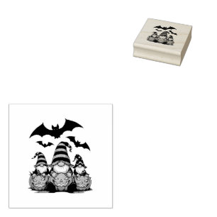Halloween Gnome Wood Art Stamp