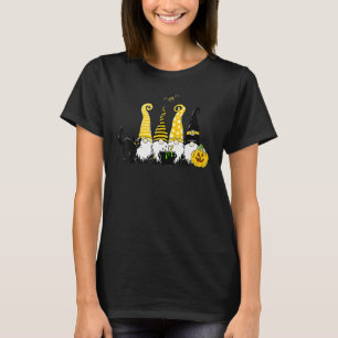 Halloween Gnomes Autumn Pumpkin Fall Holiday Black T-Shirt