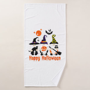 Halloween Gnomes Cute Autumn Pumpkin Fall Bath Towel