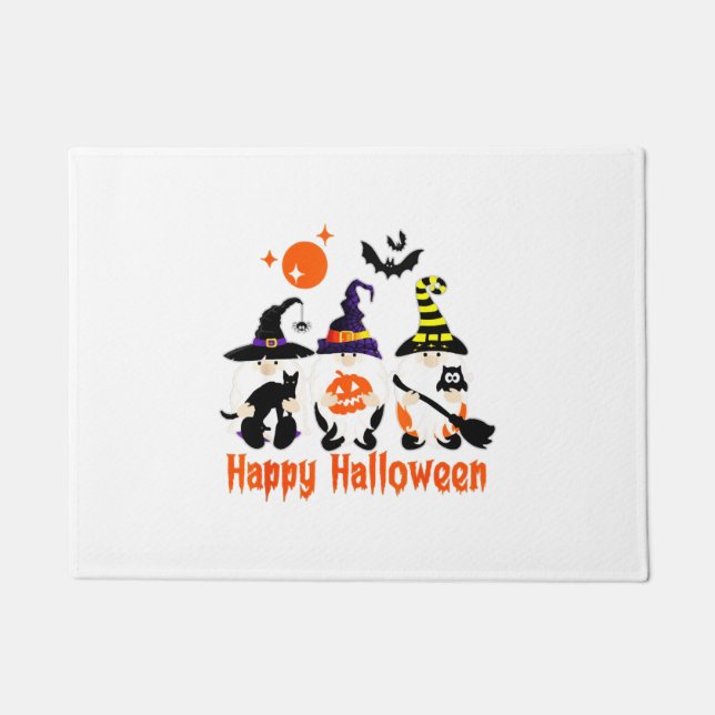 Halloween Gnomes Cute Autumn Pumpkin Fall Doormat (Front)