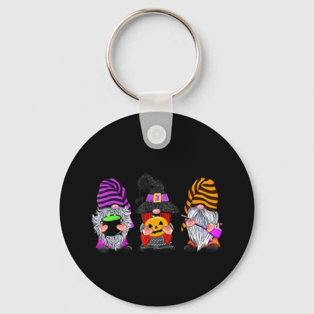 Halloween Gnomes Cute Autumn Pumpkin Fall Fun Holi Key Ring (Front)