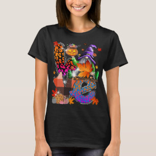 Halloween Gnomes Cute Autumn Pumpkin Fall Funny Ho T-Shirt