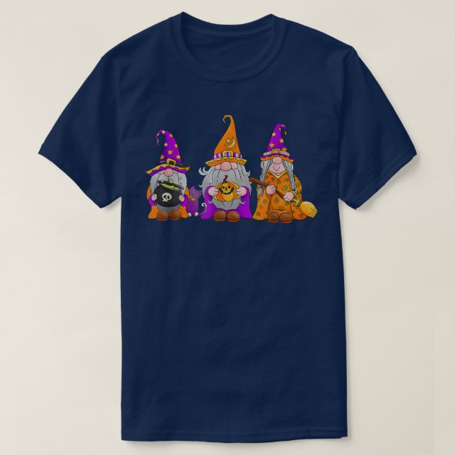 Halloween Gnomes Cute Autumn Pumpkin Fall Funny Ho T-Shirt (Design Front)