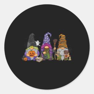 Halloween Gnomes Cute Autumn Pumpkin Fall Holiday Classic Round Sticker