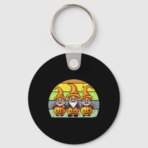 Halloween Gnomes Cute Autumn Pumpkin Fall Holiday Key Ring
