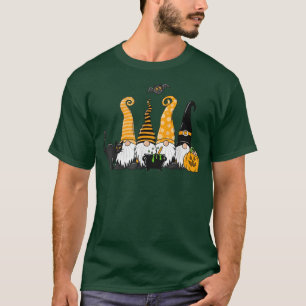 Halloween Gnomes Cute Autumn Pumpkin Fall Holiday T-Shirt
