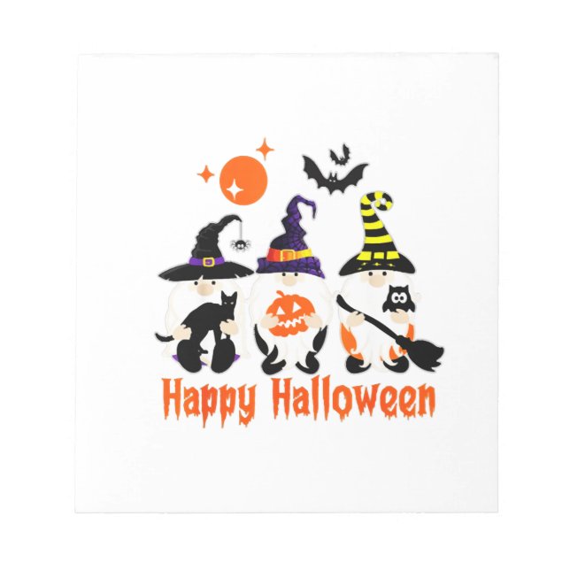 Halloween Gnomes Cute Autumn Pumpkin Fall Notepad (Front)