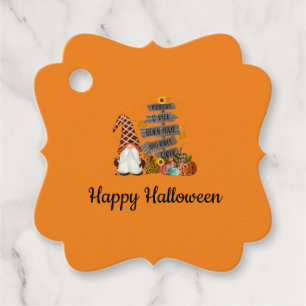 Halloween Gnomes, Fall, Pumpkins, Halloween Party  Favour Tags