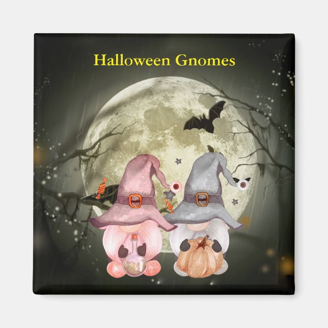 Halloween Gnomes Full Moon Family Magnet (Front)