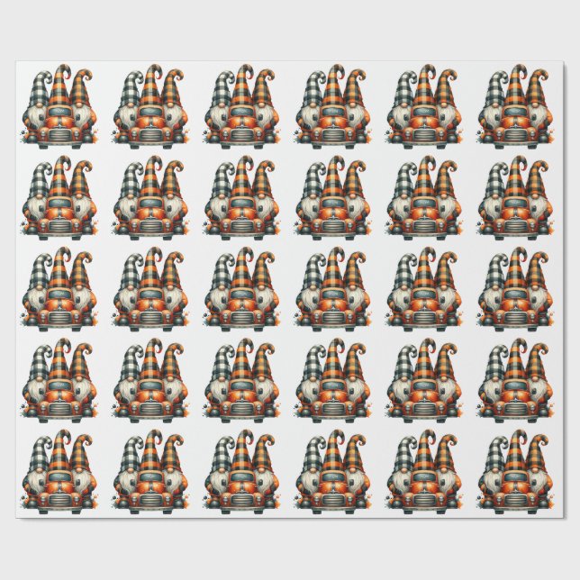 Halloween Gnomes Gift Wrap (Flat)