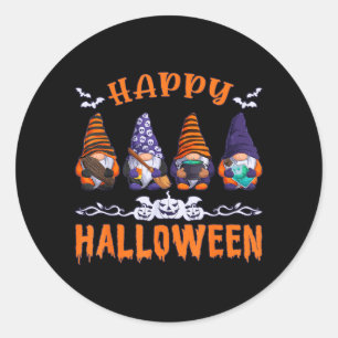 Halloween Gnomes Happy Halloween Classic Round Sticker