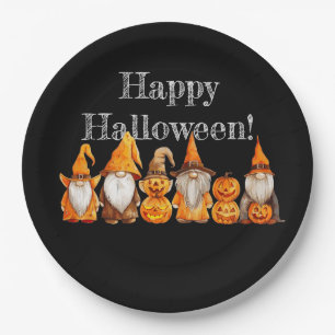 Halloween Gnomes Paper Plate